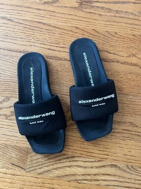 Alexander Wang Black Slide Sandals
